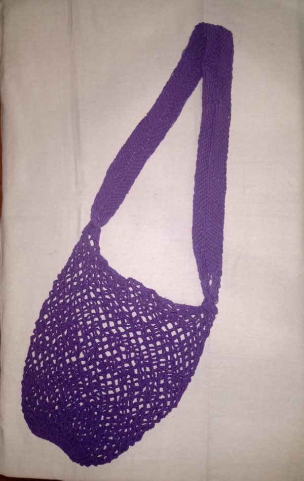 Buy 1 Get 1 Free: Reusable Market Bag / Beach Bag Cotton. Purple, Dark Blue or Lt. Blue, Indigenous Ngäbe Made - Image 3