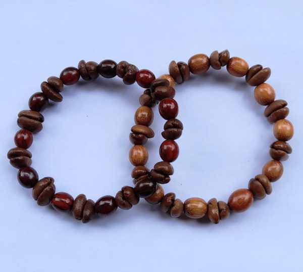 Coffee Bean Bracelets with Costa Rican Wood Beads and Coffee Beans