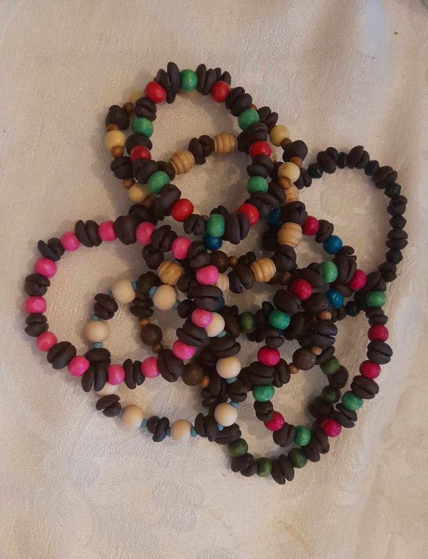 Coffee Bean and Wood / Acrylic Bead Bracelets, bulk (10 assorted) Free Shipping - Image 2